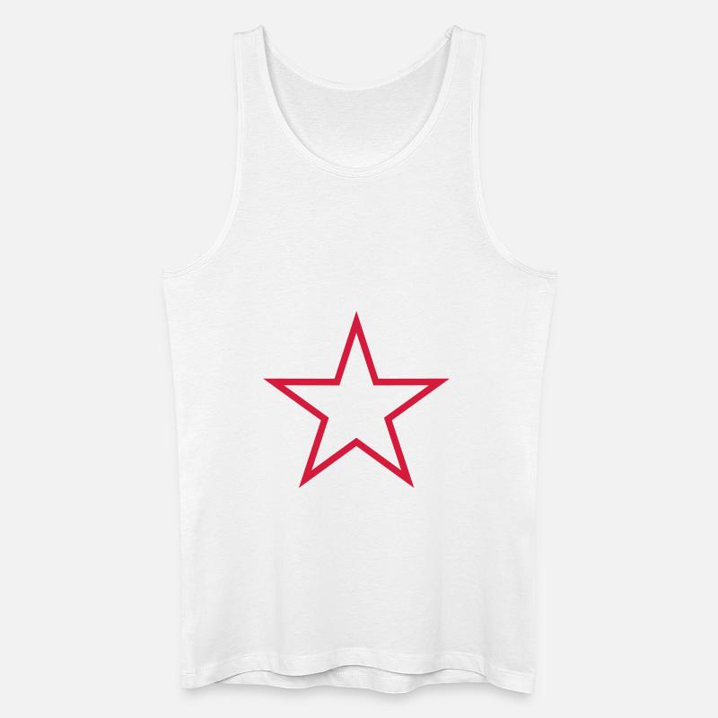 5 Five Star_V2 - Männer Bio Tank Top - Weiß