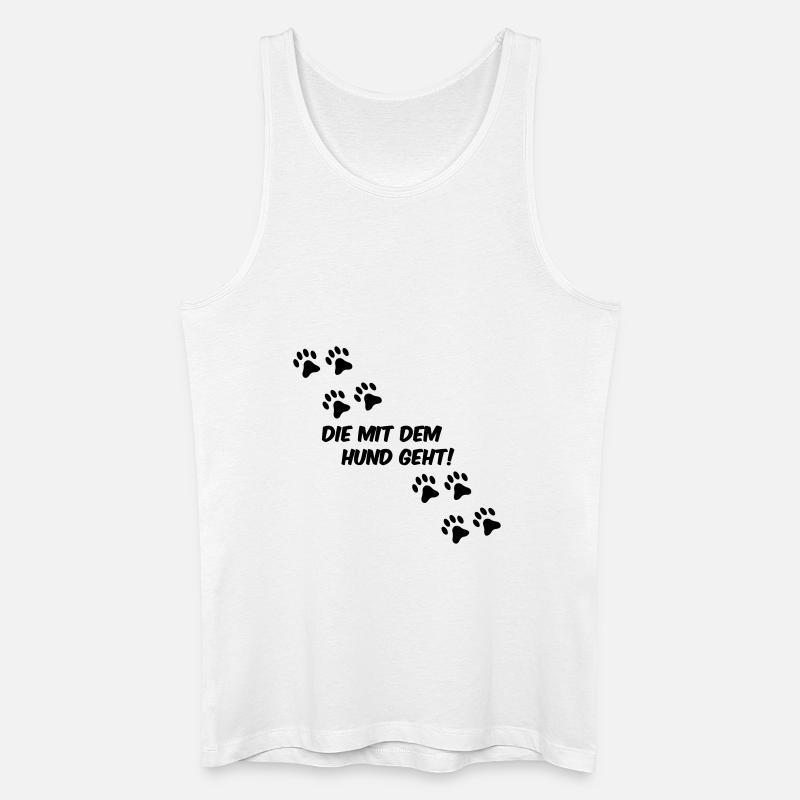 die_mit_dem_hund_geht_01 - Männer Bio Tank Top - Weiß