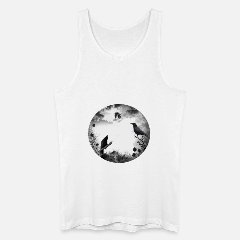 Gothik Krähen Raben - Männer Bio Tank Top - Weiß