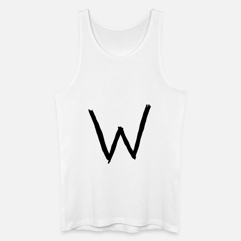 Buchstaben W - Männer Bio Tank Top - Weiß