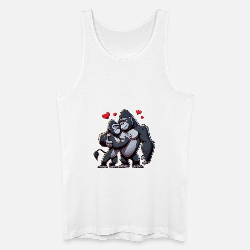 Gorilla-Paar - Männer Bio Tank Top - Weiß