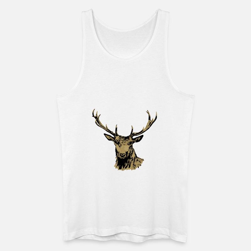 Hirsch - Männer Bio Tank Top - Weiß