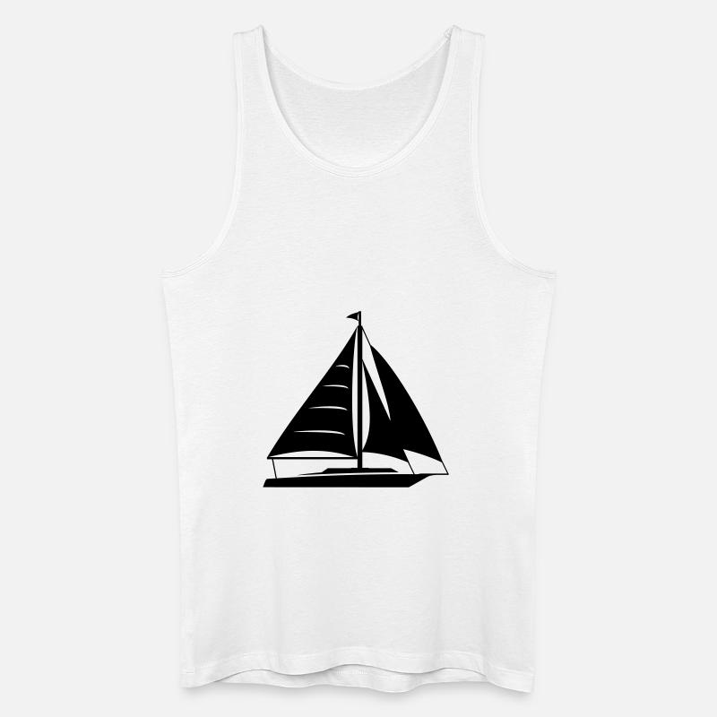 Segelboot - Männer Bio Tank Top - Weiß