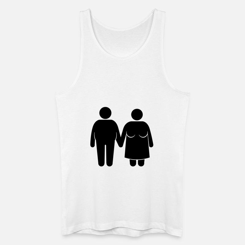 fat couple - Männer Bio Tank Top - Weiß