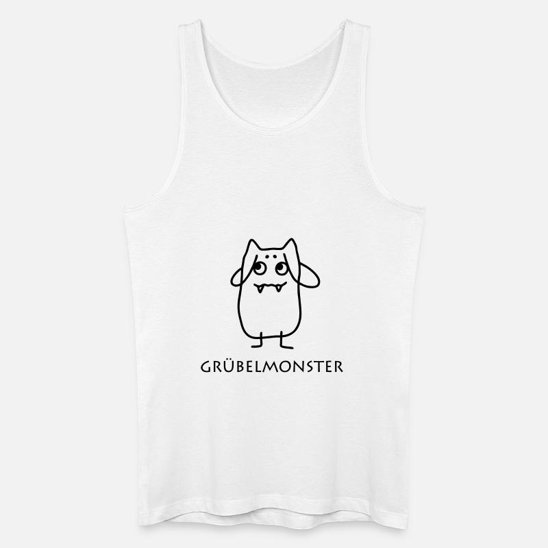 Grübelmonster - Männer Bio Tank Top - Weiß