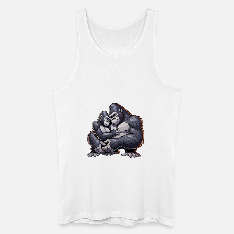 Gorilla-Paar 6 - Männer Bio Tank Top - Weiß