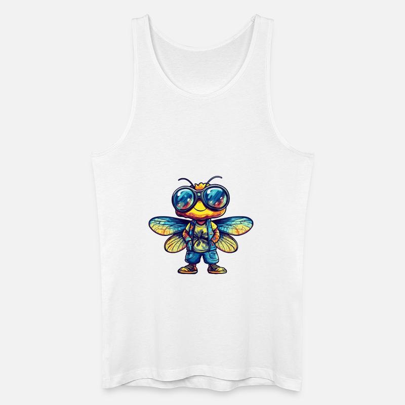 Libelle Lustig Sommer - Männer Bio Tank Top - Weiß