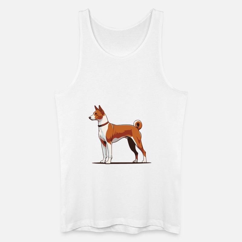 Basenji - Männer Bio Tank Top - Weiß
