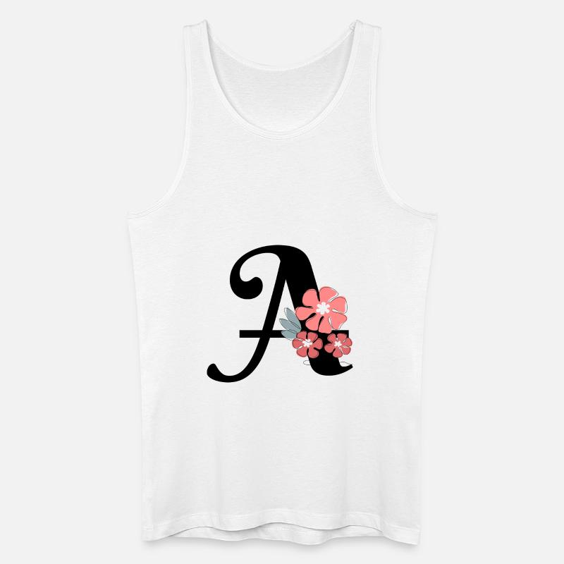 Minimalistischer Blumenbrief - Männer Bio Tank Top - Weiß