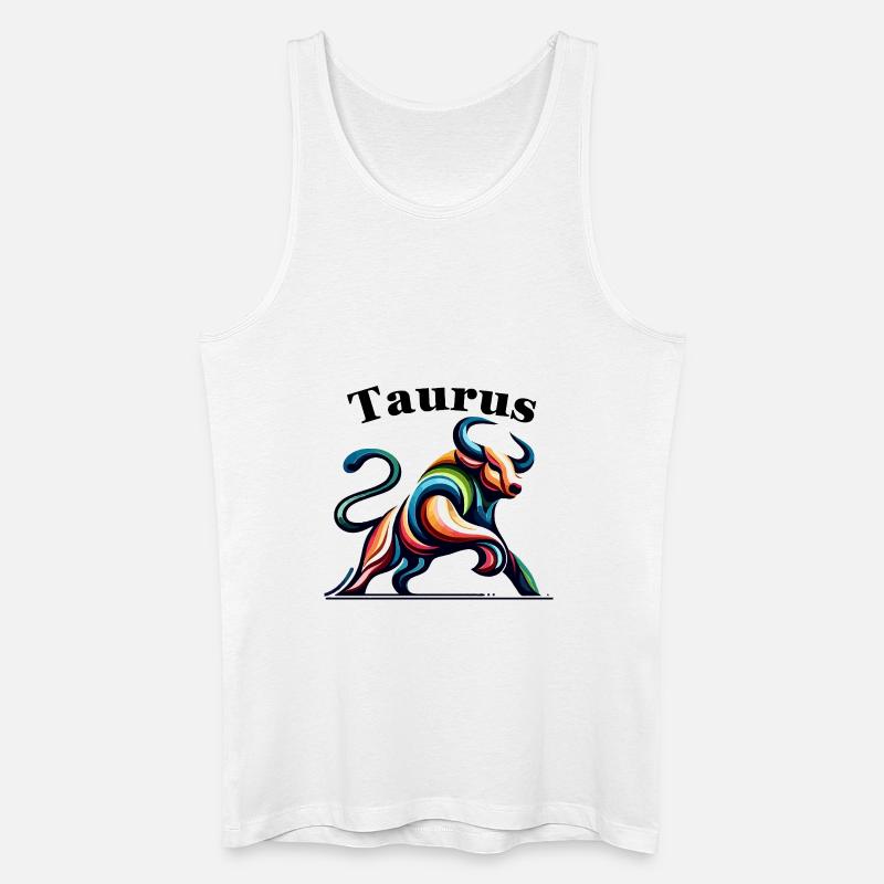Stier Stier bunt - Männer Bio Tank Top - Weiß