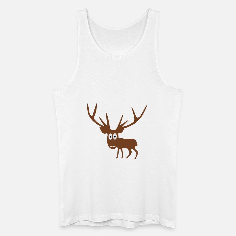 Hirsch - Männer Bio Tank Top - Weiß