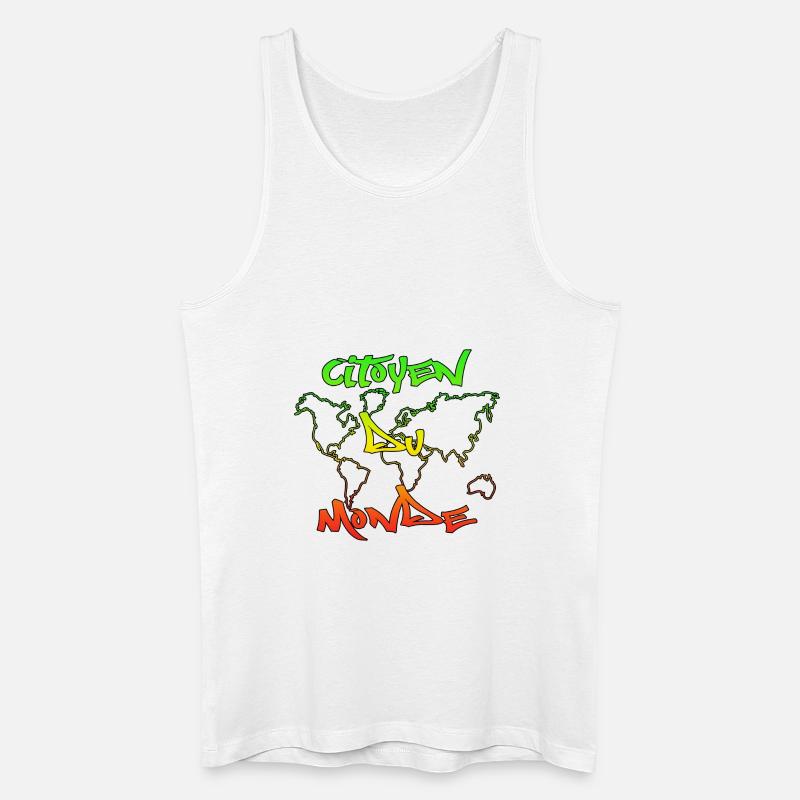 Weltbürger - Männer Bio Tank Top - Weiß