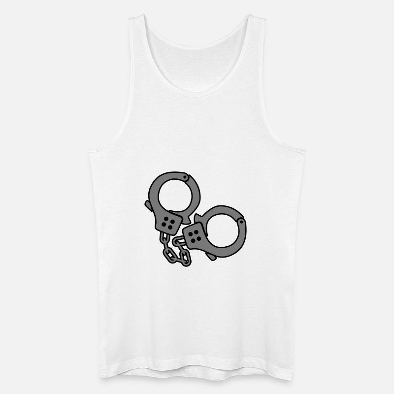 handcuffs design - Männer Bio Tank Top - Weiß