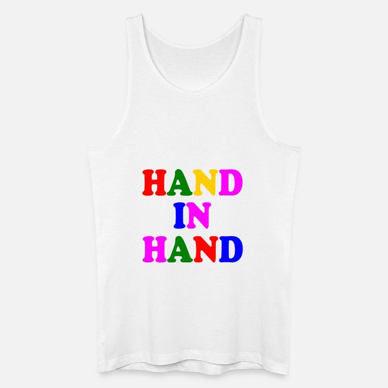 Hand in hand - Männer Bio Tank Top - Weiß