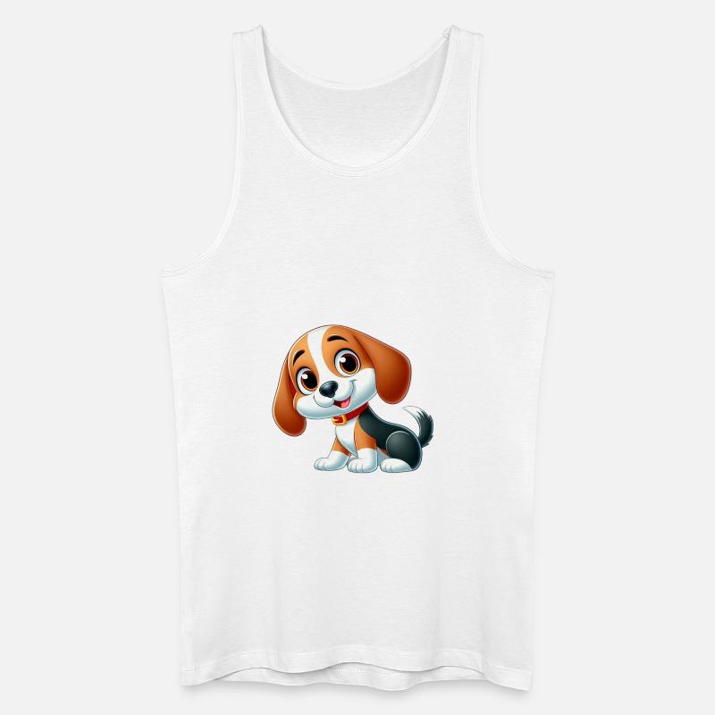 Beagle 7 - Männer Bio Tank Top - Weiß