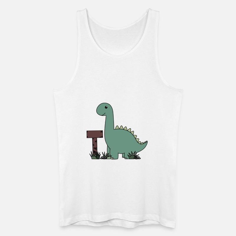 Dino - Männer Bio Tank Top - Weiß
