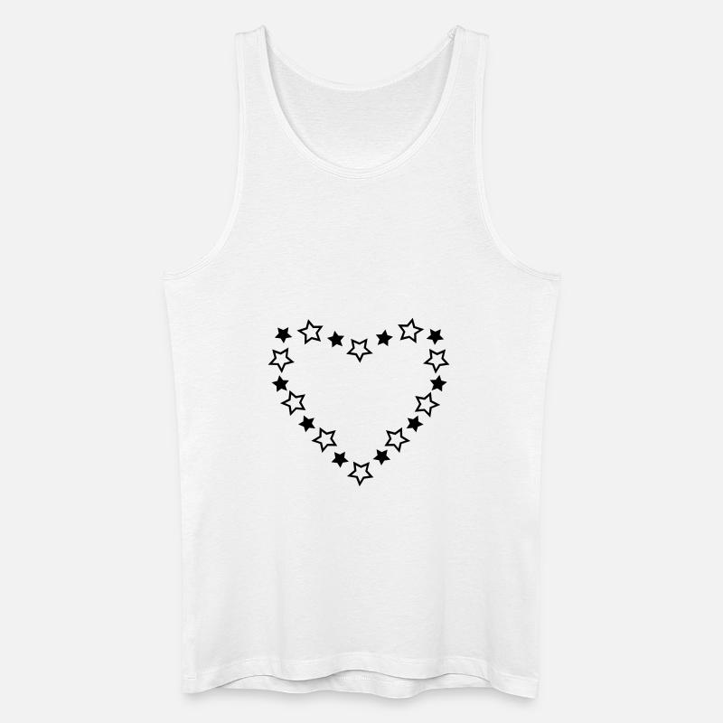 Stern-Herz! - Männer Bio Tank Top - Weiß