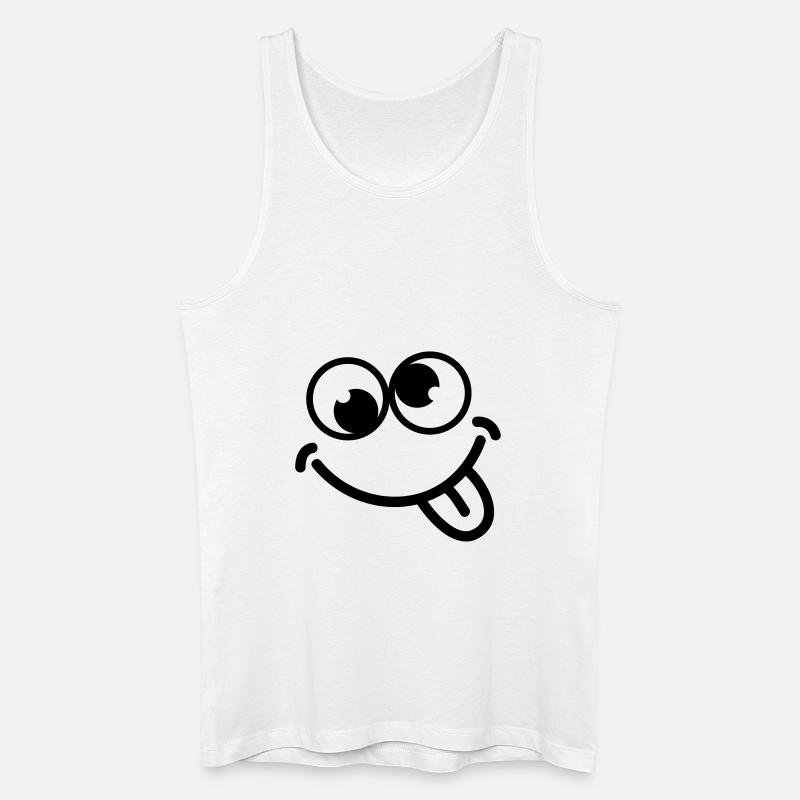 smiley_dumb_c1 - Männer Bio Tank Top - Weiß