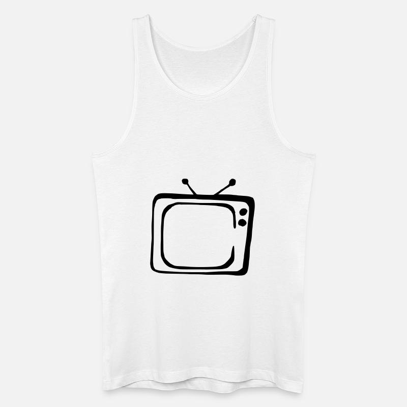 Fernseher - Männer Bio Tank Top - Weiß