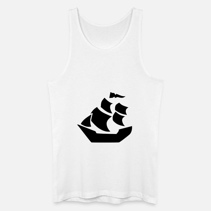 Schiff - Männer Bio Tank Top - Weiß