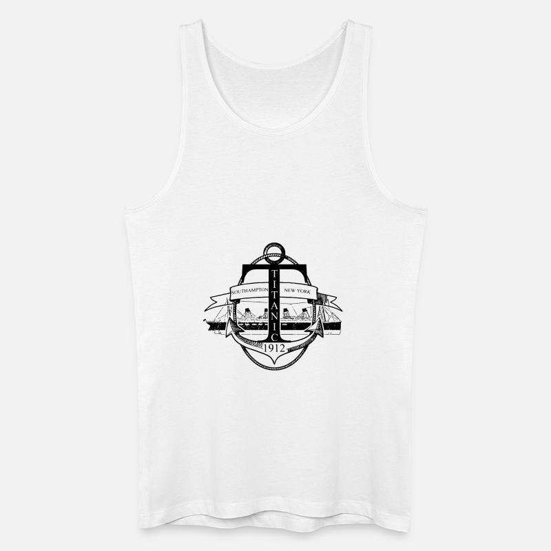 Titanic Anker und Boot - Männer Bio Tank Top - Weiß