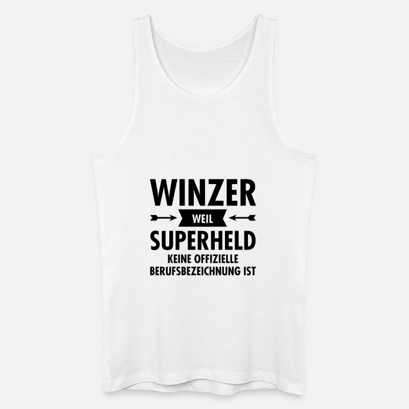 Winzer - Superheld - Männer Bio Tank Top - Weiß