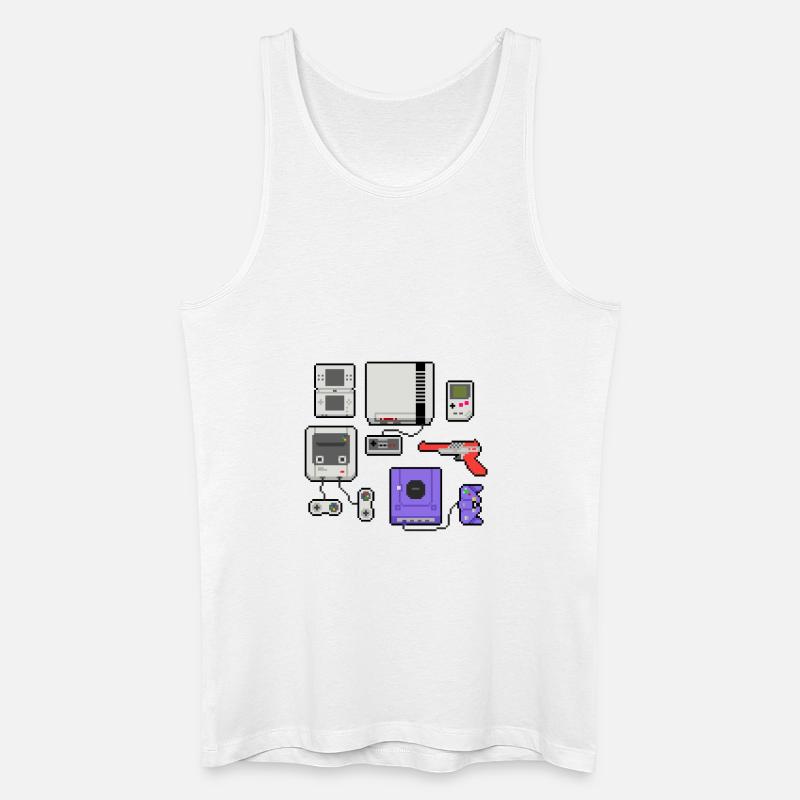 Pixel art console - Männer Bio Tank Top - Weiß
