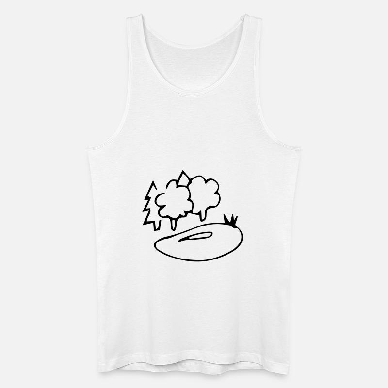 Waldsee,Wald,Teich,Landschaft,Reflexion,Fluss,Baum - Männer Bio Tank Top - Weiß