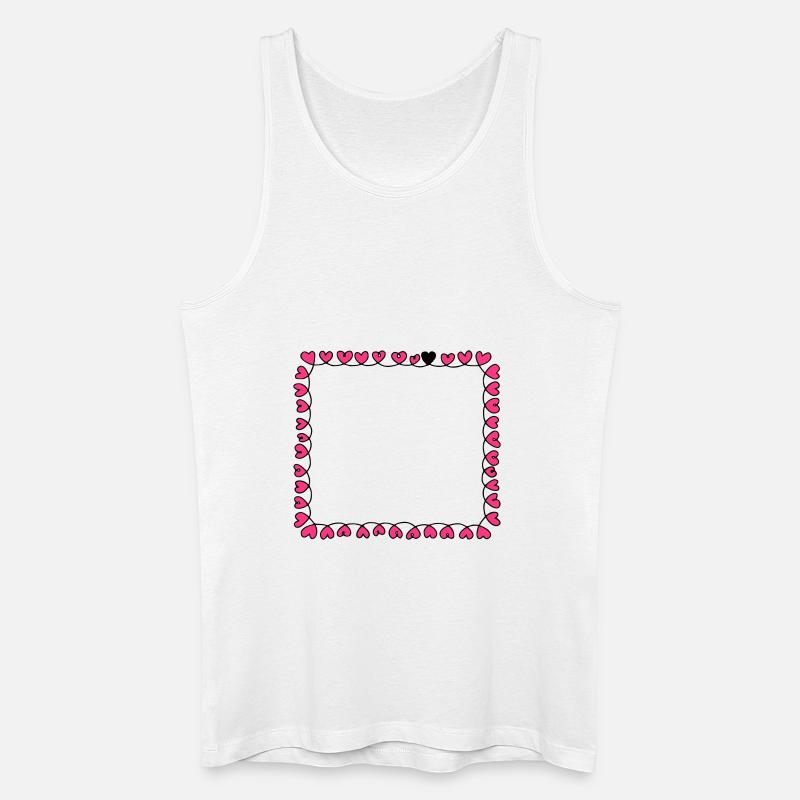 Rahmen Herzen - Männer Bio Tank Top - Weiß