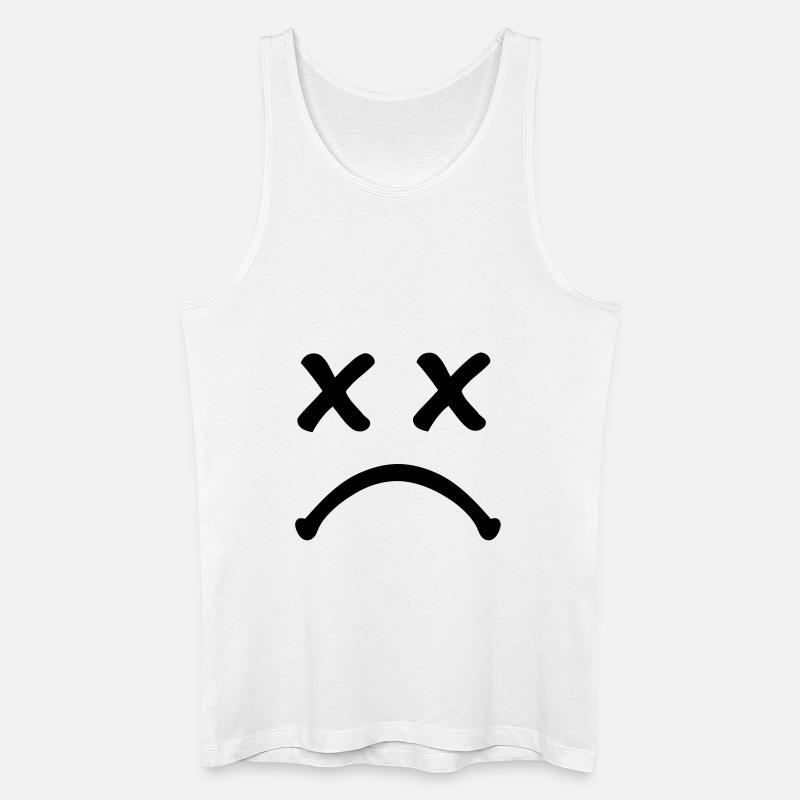 Smiley sad - Débardeur bio Homme - blanc