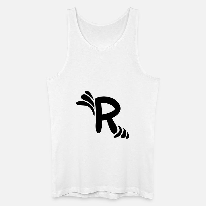 Buchstabe R & Muster - Männer Bio Tank Top - Weiß