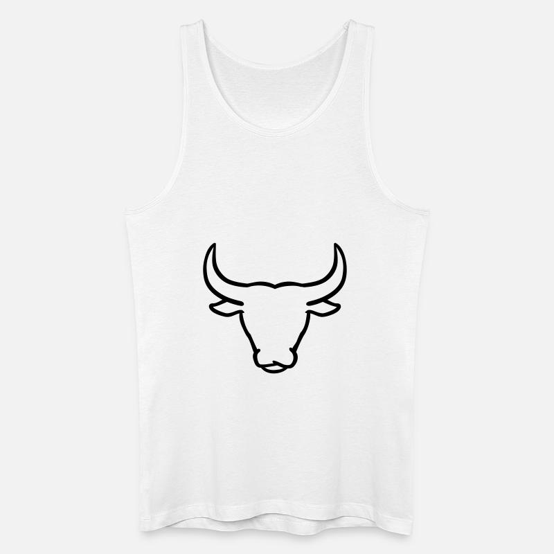 Stier - Männer Bio Tank Top - Weiß