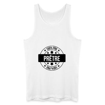 Priest Priester Prêtre Religion Cross Croix God - Men’s Organic Tank Top - white - Front
