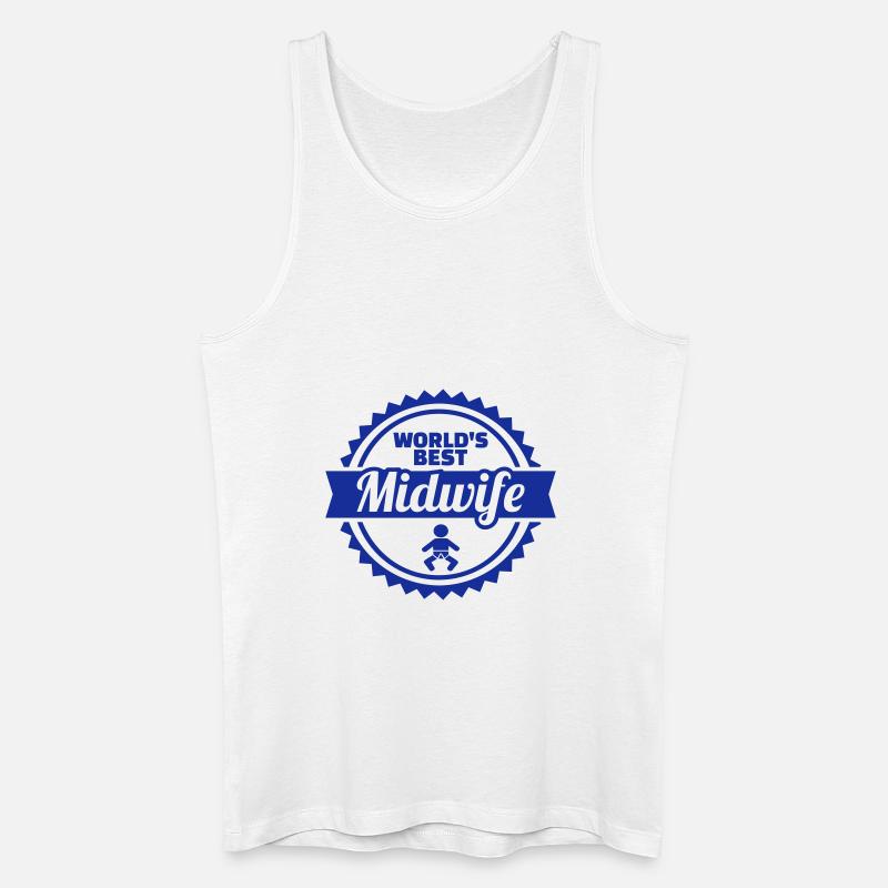 Jordemoder - Økologisk tanktop til mænd - hvid