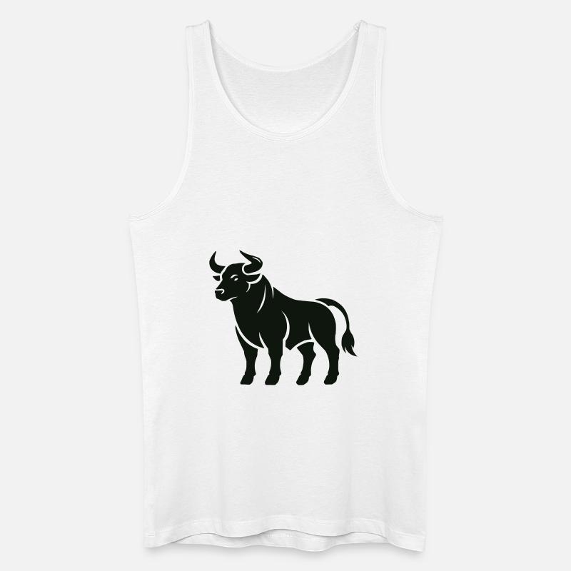 Stier - Männer Bio Tank Top - Weiß