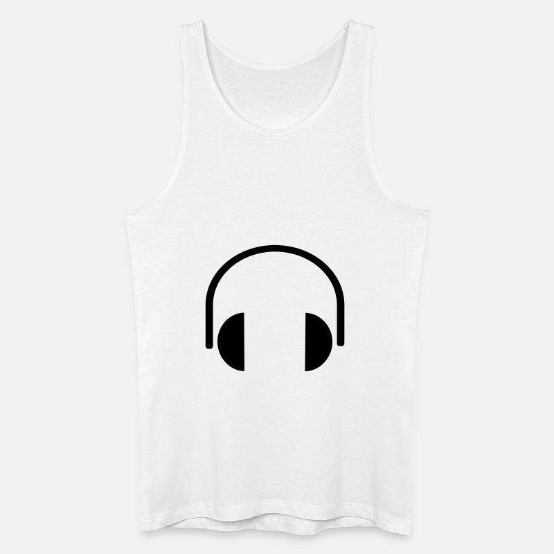 Kopfhörer - Männer Bio Tank Top - Weiß