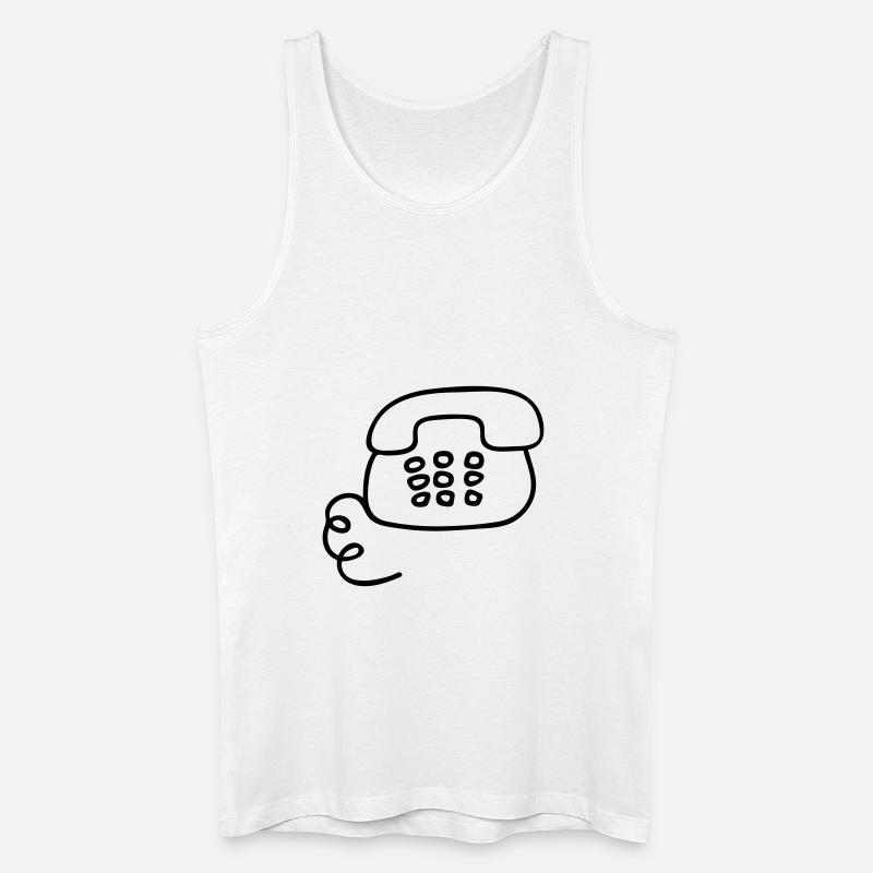 Telefon retro - Line - Männer Bio Tank Top - Weiß