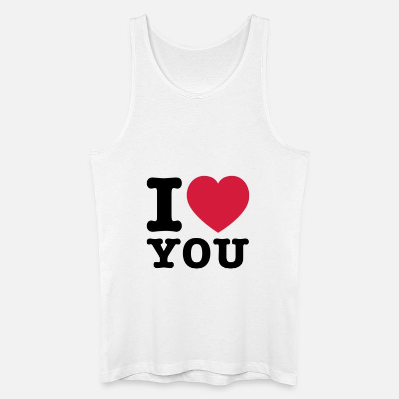 I Love You 2 - Männer Bio Tank Top - Weiß