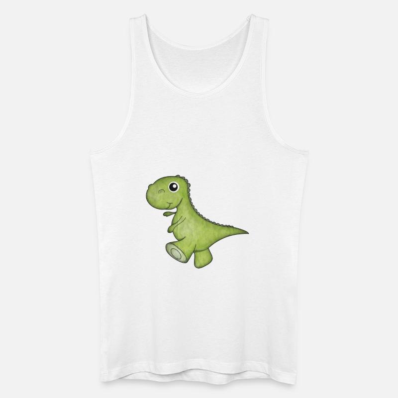 Dino - Männer Bio Tank Top - Weiß