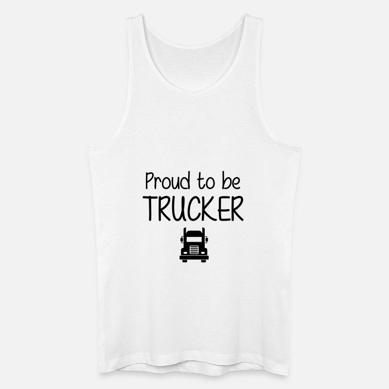 Proud to be Trucker - Männer Bio Tank Top - Weiß