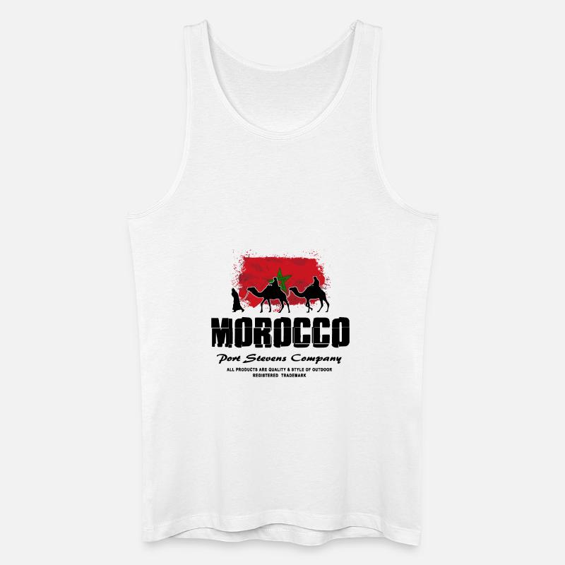 Morocco - Camel & Flag - Männer Bio Tank Top - Weiß