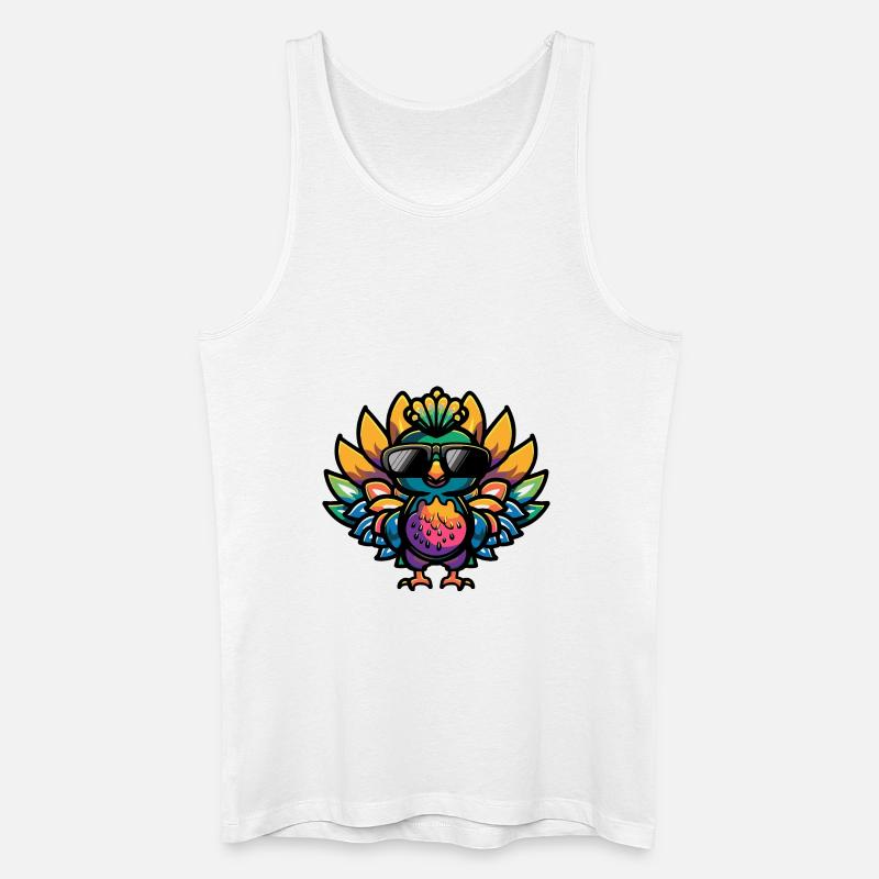Pfau Vogel Tier - Männer Bio Tank Top - Weiß