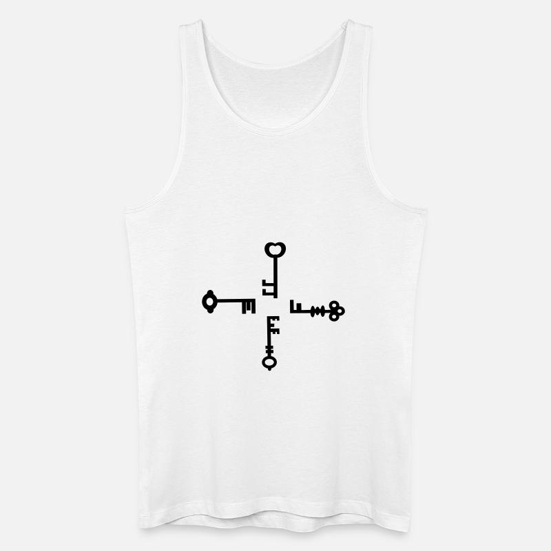 Vier Schlüssel - Männer Bio Tank Top - Weiß