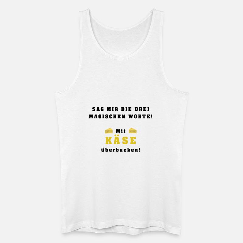 Mit Käse überbacken - 3 magische Worte - Männer Bio Tank Top - Weiß
