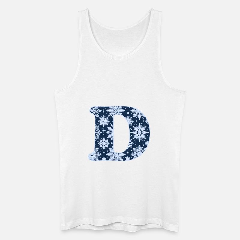 Buchstabe D Schneeflocken - Männer Bio Tank Top - Weiß