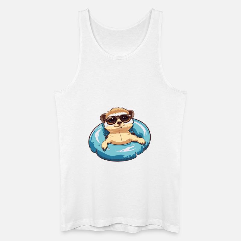 Erdmännchen Comic Cool - Männer Bio Tank Top - Weiß