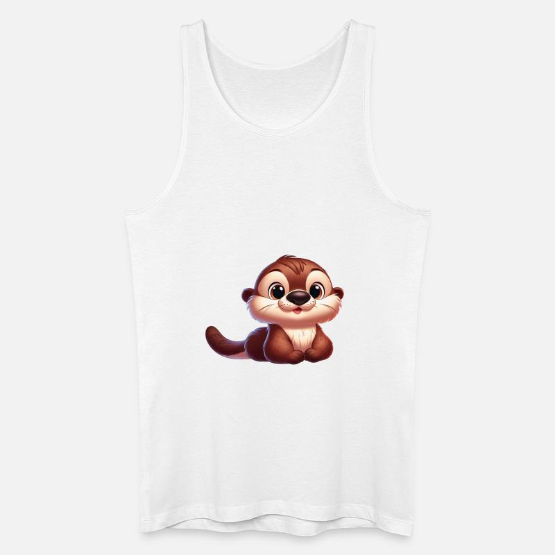 Fischotter 18 - Männer Bio Tank Top - Weiß