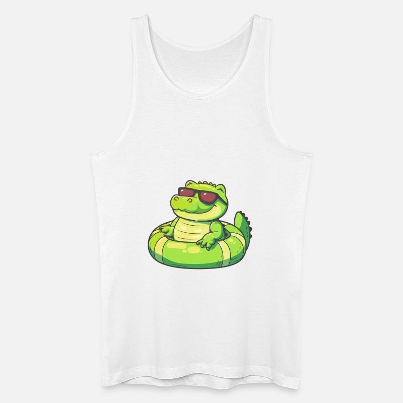 Alligator Comic Cool - Männer Bio Tank Top - Weiß