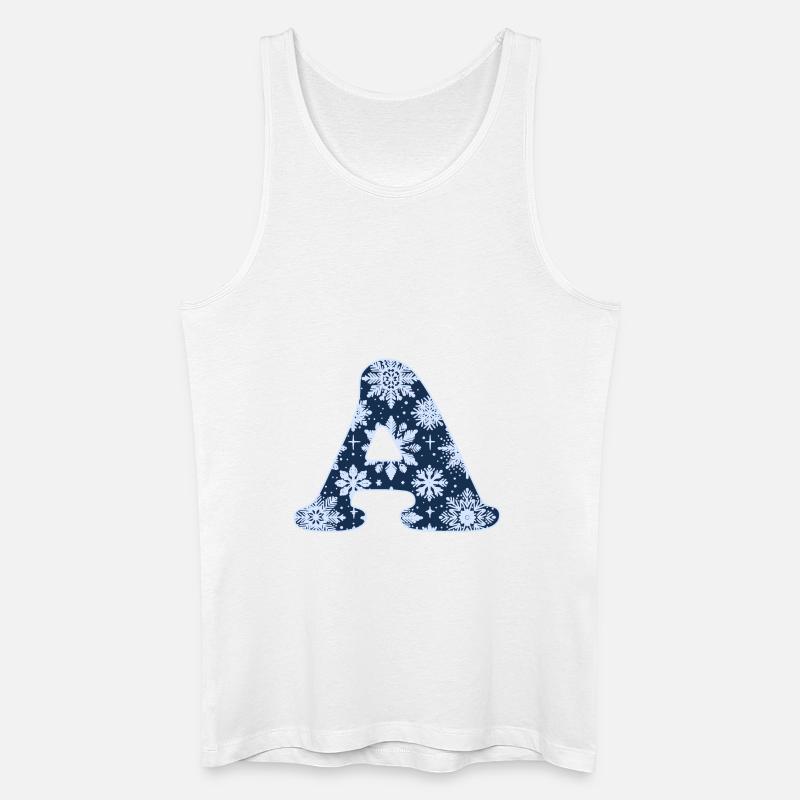 Buchstabe A Schneeflocken - Männer Bio Tank Top - Weiß