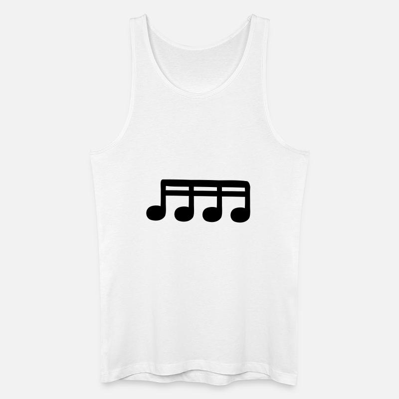 Sechzehntelnoten - Männer Bio Tank Top - Weiß